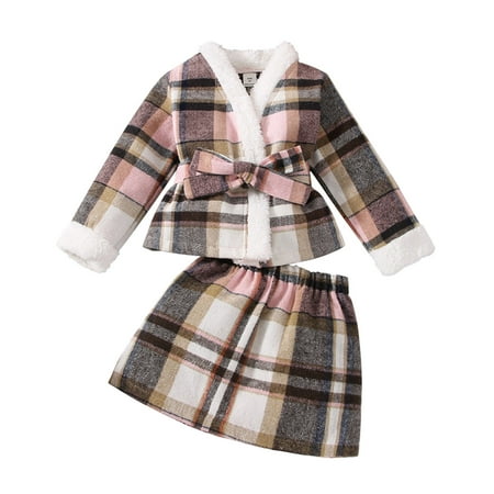 Lovely Casual Sets For Children Girls Plaid Printed Long Sleeve Turtleneck Children Shirt Coat Jacket Bow Plush Tops Outwear Skirts Outfits Dailywears Comfortable Loose Fittness Sets
Lovely Casual Sets For Children Girls Plaid Printed Long Sleeve Turtleneck Children Shirt Coat Jacket Bow Plush Tops Outwear Skirts Outfits Dailywears Comfortable Loose Fittness Sets