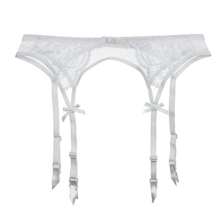 Women Lace Embroidery See Through Panties Garter Belt Underwear Sleepwear