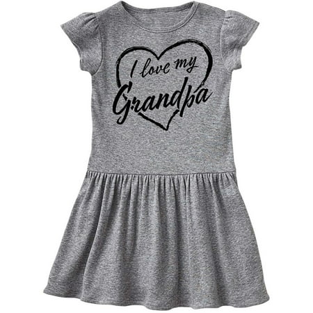 Inktastic I Love My Grandpa in Black Chalk Heart Gift Toddler Girl Dress