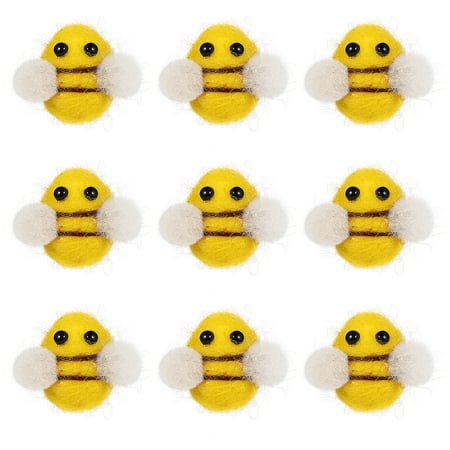 10pcs Wool Felt Bees Decorations DIY Mini Bees Crafts Bee Decorations Costume Accessories