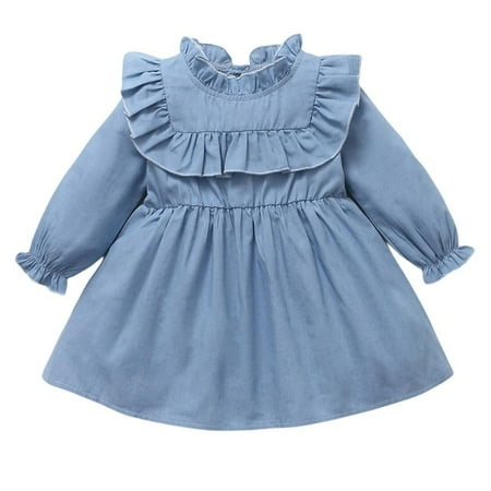 Toddler Baby Girl Dress Lovely Casual Long Sleeve Round Neck Solid Ruffle A Line Dress Autumn Children Infant Cute Dress
Toddler Baby Girl Dress Lovely Casual Long Sleeve Round Neck Solid Ruffle A Line Dress Autumn Children Infant Cute Dress