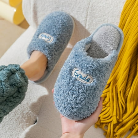 Herrnalise Winter Cotton Slippers Men Women Indoor Flower Warm Plush Shoes Outdoor Couple Cotton Slippers Women Shoes on Sale