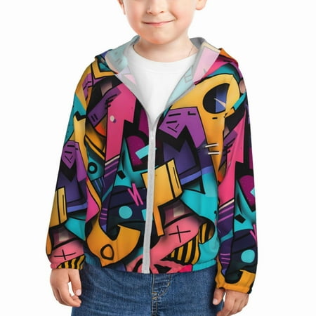 Lukts Vibrant Graffiti Urban Art Print Children s Long-Sleeved Sun Protection Clothing Hooded Sweatshirts for Boys and Girls Outdoor Sports-18 Months
Lukts Vibrant Graffiti Urban Art Print Children s Long-Sleeved Sun Protection Clothing Hooded Sweatshirts for Boys and Girls Outdoor Sports-18 Months