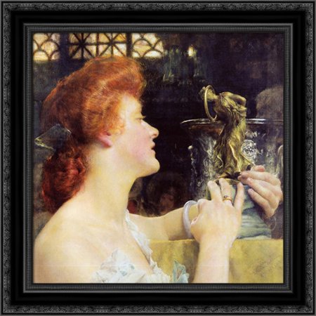 The Blacken Hour 20x20 Black Ornate Wood Framed Canvas Art by Alma Tadema, Sir Lawrence