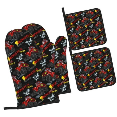 Daiia Monster Truck Pattern Oven Mitts and Pot Holders 4 pcs Set High Heat Resistant 500 Degree Extra Thicken Long Kitchen Cotton Oven Glove
Daiia Monster Truck Pattern Oven Mitts and Pot Holders 4 pcs Set High Heat Resistant 500 Degree Extra Thicken Long Kitchen Cotton Oven Glove