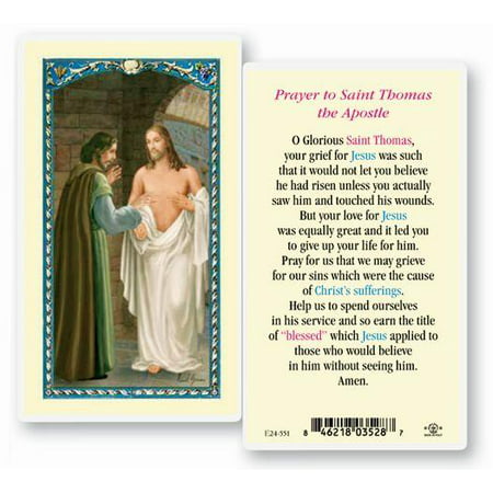 

Saint Thomas the Apostle Laminated Catholic Prayer Holy Card with Prayer on Back Pack of 25