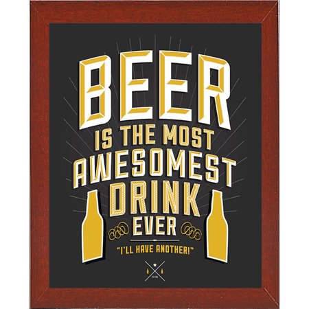 Beer Is The Most Awesomest-SCOORR121549 Print 10"x8" by Scott Orr in a Affordable Red Mahogany Medium