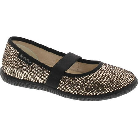 Naturino Girls 5047 Designer Dress Flats Shoes Platino Glitter Square 26
