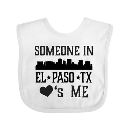 Inktastic El Paso Texas Someone Loves Me Skyline Gift Baby Boy or Baby Girl Bib