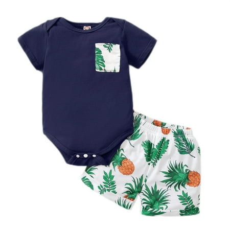 Baby Boy Clothes 6 Months Baby Boys Summer Short Outfit Sets 9 Months Baby Boys Short Sleeve Romper Tops Elastic Pineapple Shorts 2PCS Set Blue
Baby Boy Clothes 6 Months Baby Boys Summer Short Outfit Sets 9 Months Baby Boys Short Sleeve Romper Tops Elastic Pineapple Shorts 2PCS Set Blue