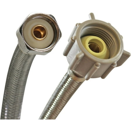 1PK Fluidmaster Universal 3/8 In. or 7/16 In. or 1/2 In. MC x 7/8 In. FBC x 12 In. L Braided Stainless Steel Toilet Connector