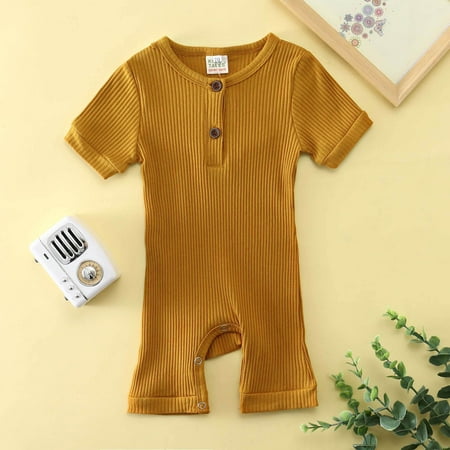 NIUREDLTD Babys Girls Boys Summer Casual Solid Color Jumpsuit Knitted Ribbed Pattern Rompers
NIUREDLTD Babys Girls Boys Summer Casual Solid Color Jumpsuit Knitted Ribbed Pattern Rompers