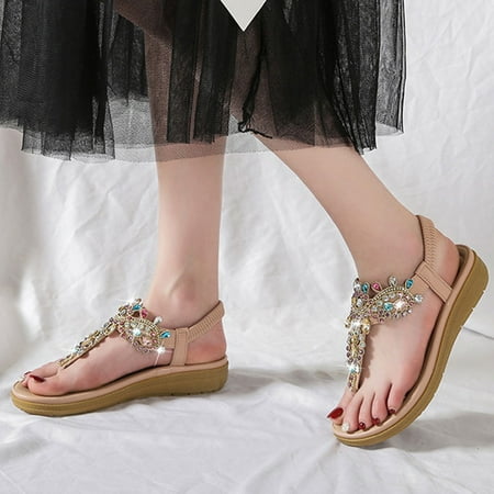 HIMIWAY White Heels Bohemian Breathable Fashion Beach Rhinestone Flat Bottom Slope Heel Sandals White 41
HIMIWAY White Heels Bohemian Breathable Fashion Beach Rhinestone Flat Bottom Slope Heel Sandals White 41