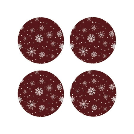 Fuzoiu Romantic white snowflakes Print Leather Coasters Set Drink Coasters Set of 4 for Tabletop Protection Durable PVC Coasters Home Décor and Housewarming Gift-Round Shape
Fuzoiu Romantic white snowflakes Print Leather Coasters Set Drink Coasters Set of 4 for Tabletop Protection Durable PVC Coasters Home Décor and Housewarming Gift-Round Shape