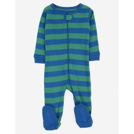Baby Footed Blue Striped Pajamas