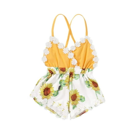 Summer Toddler Baby Girl Clothes Cute Fruit/Flower Print Lace Trim Backless Romper Shorts Jumpsuit (Yellow 18-24 Months)
Summer Toddler Baby Girl Clothes Cute Fruit/Flower Print Lace Trim Backless Romper Shorts Jumpsuit (Yellow 18-24 Months)