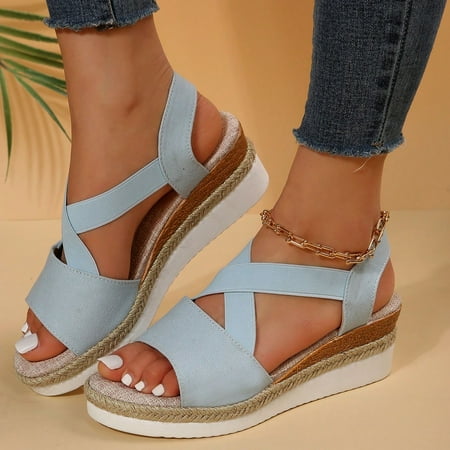 YOUSNH Summer New Flat Bottom Slope Heel Fish Mouth Casual Women Sandals Womens Sandals Blue 8(40)
YOUSNH Summer New Flat Bottom Slope Heel Fish Mouth Casual Women Sandals Womens Sandals Blue 8(40)