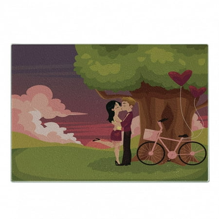 Kissing Cutting Board Doodle of Young Couple Date Under Tree with Bike and Heart Balloons Decorative Tempered Glass Cutting and Serving Board in 3 Sizes by Ambesonne
Kissing Cutting Board Doodle of Young Couple Date Under Tree with Bike and Heart Balloons Decorative Tempered Glass Cutting and Serving Board in 3 Sizes by Ambesonne