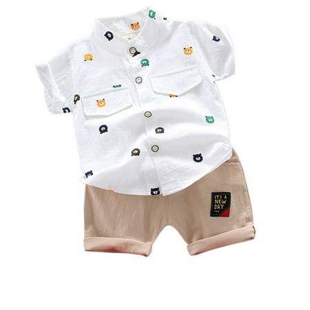 Gentleman Outfit For Boys Baby Kids Short Sleeve Bear Print Gentleman Shirts Tops+Shorts Pants Set For 12-18 Months
Gentleman Outfit For Boys Baby Kids Short Sleeve Bear Print Gentleman Shirts Tops+Shorts Pants Set For 12-18 Months