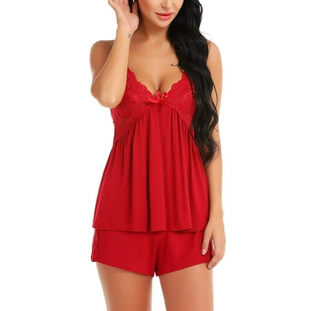 Uerlsty Women Sexy Lace Lingerie Nightwear Sleepwear Babydoll Pajamas Ladies Cami Top Pants Set 2PCS
Uerlsty Women Sexy Lace Lingerie Nightwear Sleepwear Babydoll Pajamas Ladies Cami Top Pants Set 2PCS