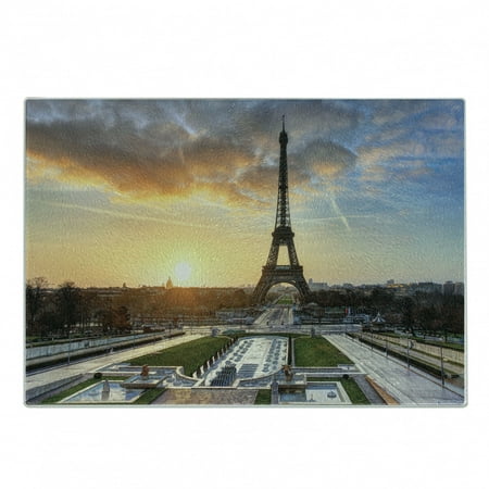 Eiffel Tower Cutting Board Sunrise in Paris with the French Holidays Getaways Scenic Print Decorative Tempered Glass Cutting and Serving Board Small Size Blue Yellow Coconut by Ambesonne
Eiffel Tower Cutting Board Sunrise in Paris with the French Holidays Getaways Scenic Print Decorative Tempered Glass Cutting and Serving Board Small Size Blue Yellow Coconut by Ambesonne