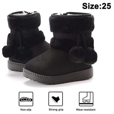 1 pair Baby Boys Girls Snow Boots Premium Button Non Slip Soft Sole Toddler First Walker Winter Warm Crib Shoes