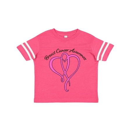 Inktastic Breast Cancer Awareness with Pink Ribbon Heart Gift Toddler Boy or Toddler Girl T-Shirt