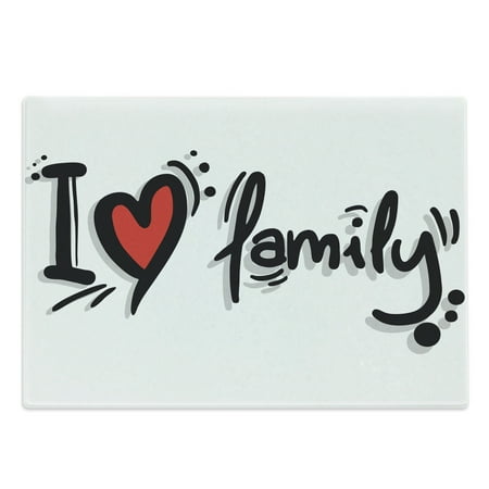 Family Cutting Board I Heart Family Writing Pictogram Style Art with Dots Happiness Decorative Tempered Glass Cutting and Serving Board Large Size Black Red White by Ambesonne
Family Cutting Board I Heart Family Writing Pictogram Style Art with Dots Happiness Decorative Tempered Glass Cutting and Serving Board Large Size Black Red White by Ambesonne