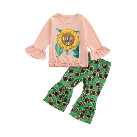 IZhansean Lovely Toddler Kids Girls 2pcs Clothes Sunflowers Printed Long Flare Sleeve Pullover Tops Pants Sets Pink 3-4 Years
IZhansean Lovely Toddler Kids Girls 2pcs Clothes Sunflowers Printed Long Flare Sleeve Pullover Tops Pants Sets Pink 3-4 Years