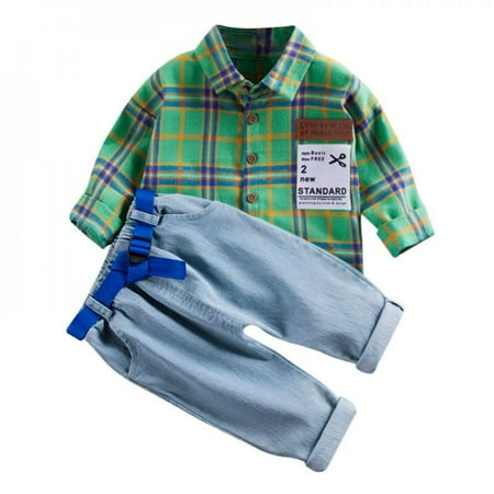 Clearance Baby Boy s Casual Plaid Printing Long Sleeve Romper Shirt + Pants Clothing Set
Clearance Baby Boy s Casual Plaid Printing Long Sleeve Romper Shirt + Pants Clothing Set