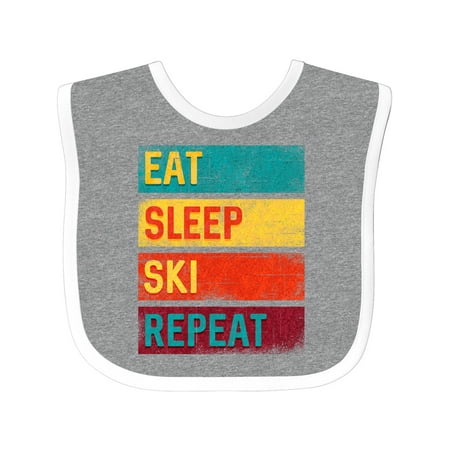 Inktastic Skiing Eat Sleep Ski Repeat Gift Baby Boy or Baby Girl Bib