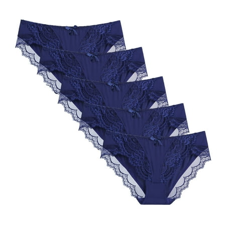 Baywell Women 5 Pieces Lace Underwear Sexy Breathable Hipster Panties Stretch Seamless Bikini Briefs Blue S-XL
Baywell Women 5 Pieces Lace Underwear Sexy Breathable Hipster Panties Stretch Seamless Bikini Briefs Blue S-XL