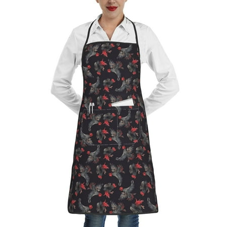 Lukts Black Roosters Pattern Kitchen Apron Waterdrop Resistant Apron with adjustable Aprons for Women and Men with Pockets Cooking Apron
Lukts Black Roosters Pattern Kitchen Apron Waterdrop Resistant Apron with adjustable Aprons for Women and Men with Pockets Cooking Apron