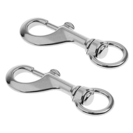 2 Pieces Stainless Steel Round Eye Swivel Snap Hook Dog Chain Clip 68mm