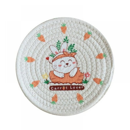 Rabbit Print Placemat Polyester Fiber Hemp Rope Woven Mat Printed Heat Insulation Mat Colorproof Easter Placemat Easter Washable and Reusable 7.1Inches 1Pc
Rabbit Print Placemat Polyester Fiber Hemp Rope Woven Mat Printed Heat Insulation Mat Colorproof Easter Placemat Easter Washable and Reusable 7.1Inches 1Pc