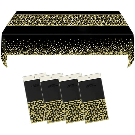 4 Packs Black Plastic Tablecloth Disposable Black and Gold Stamping Dots Table Cloth 54 x 108 Inch Party Table Covers for Birthday Christmas and Graduation Parties 8 Foot Rectangle Table
4 Packs Black Plastic Tablecloth Disposable Black and Gold Stamping Dots Table Cloth 54 x 108 Inch Party Table Covers for Birthday Christmas and Graduation Parties 8 Foot Rectangle Table