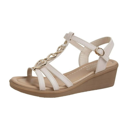 TUOBARR Wedge Sandals Women s Fashion Wedge Sandals Heart Decoration Thick Bottom Solid Color Buckle Sandals Beige
TUOBARR Wedge Sandals Women s Fashion Wedge Sandals Heart Decoration Thick Bottom Solid Color Buckle Sandals Beige