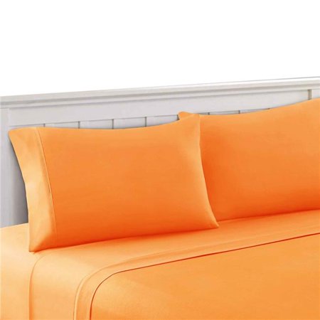 Benzara BM202158 Bezons Full Size Microfiber Sheet Set, Orange - 4 Piece