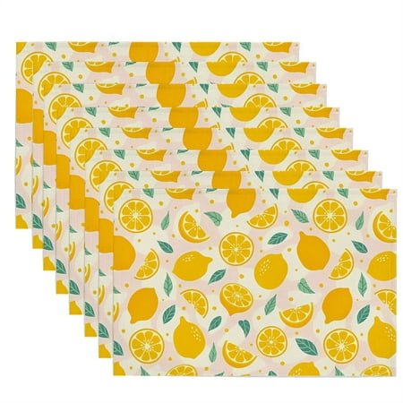 KONEW Lemon Placemats-Lemon Tropical Placemats Set of 8-Kitchen Decor Cotton Linen Table Placemats for Kitchen Dinner Indoor-Spring Summer Yellow Place Mats 12x18 Inch-Style 5
KONEW Lemon Placemats-Lemon Tropical Placemats Set of 8-Kitchen Decor Cotton Linen Table Placemats for Kitchen Dinner Indoor-Spring Summer Yellow Place Mats 12x18 Inch-Style 5