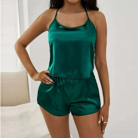 WANYNG pajamas for women Lingerie Satin Pajamas Cami Shorts Set Nightwear Pajamas Set womens fall fashion 2022 Green S
WANYNG pajamas for women Lingerie Satin Pajamas Cami Shorts Set Nightwear Pajamas Set womens fall fashion 2022 Green S