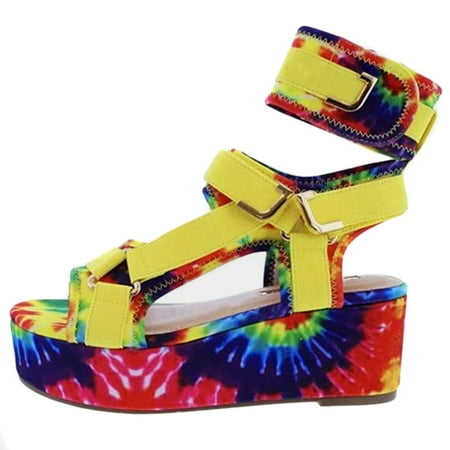 Womens Platform Sandals Open Toe Shoes Thick Bottom Flat Anti-slip for Beach Summer Yellow 43
Womens Platform Sandals Open Toe Shoes Thick Bottom Flat Anti-slip for Beach Summer Yellow 43