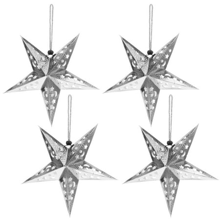 1 Set of Christmas Hanging Pendant Stereo Pentastar Hanging Light Xmas Decor