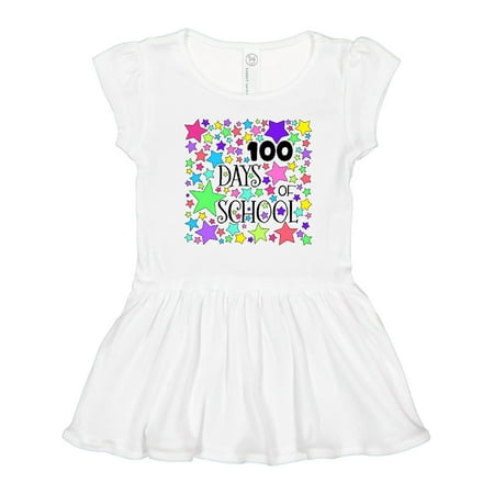 Inktastic 100 Days of School Pastel Stars Gift Toddler Girl Dress