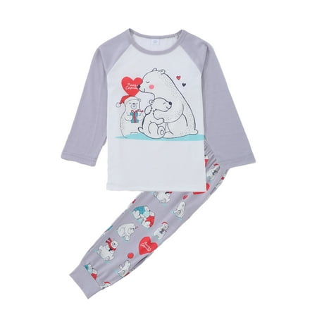 xingqing Family Matching Pajamas Set O-Neck Long Sleeve Tops+ Pyjama Trousers
