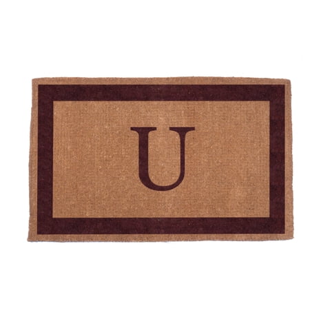 CocoMatsNMore Monogram (J) Brown Single Border Doormats 22" x 36"