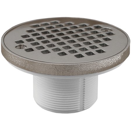 2" IPS Plastic Spud with 4" Chrome Plated Round Strainer with Ring PVC,PartNo D5