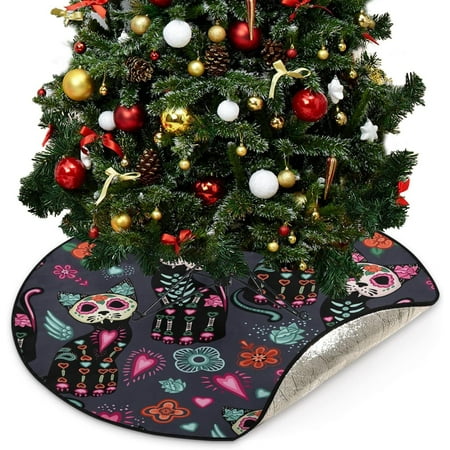 Hyjoy Skeleton Cat Christmas Tree Mats Waterproof Tree Skirt Halloween Flowers Colorful Xmas Tree Stand Tray Mat Floor Protector Pad for Holiday Party Decoration 28.3in
Hyjoy Skeleton Cat Christmas Tree Mats Waterproof Tree Skirt Halloween Flowers Colorful Xmas Tree Stand Tray Mat Floor Protector Pad for Holiday Party Decoration 28.3in