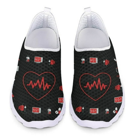 Big Size Nursing Shoes for Women Cute Cardiogram Print Loafers Woman Slip On Flats Lady Mesh Sneakers Summer Ladies Casual Shoes
Big Size Nursing Shoes for Women Cute Cardiogram Print Loafers Woman Slip On Flats Lady Mesh Sneakers Summer Ladies Casual Shoes