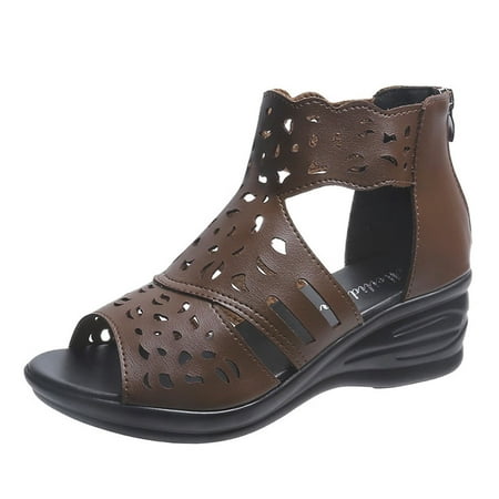 GNEIKDEING Summer Women Sandals Wedge Heel Thick Sole Fish Mouth Hollow Casual Zipper Gift on Clearance
GNEIKDEING Summer Women Sandals Wedge Heel Thick Sole Fish Mouth Hollow Casual Zipper Gift on Clearance