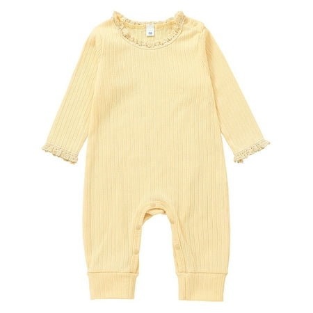 Sunisery Infant Newborn Baby Boys Girls Solid Color Ribbed Romper Long Sleeve O-Neck Jumpsuit Apricot 6-12 Months
Sunisery Infant Newborn Baby Boys Girls Solid Color Ribbed Romper Long Sleeve O-Neck Jumpsuit Apricot 6-12 Months